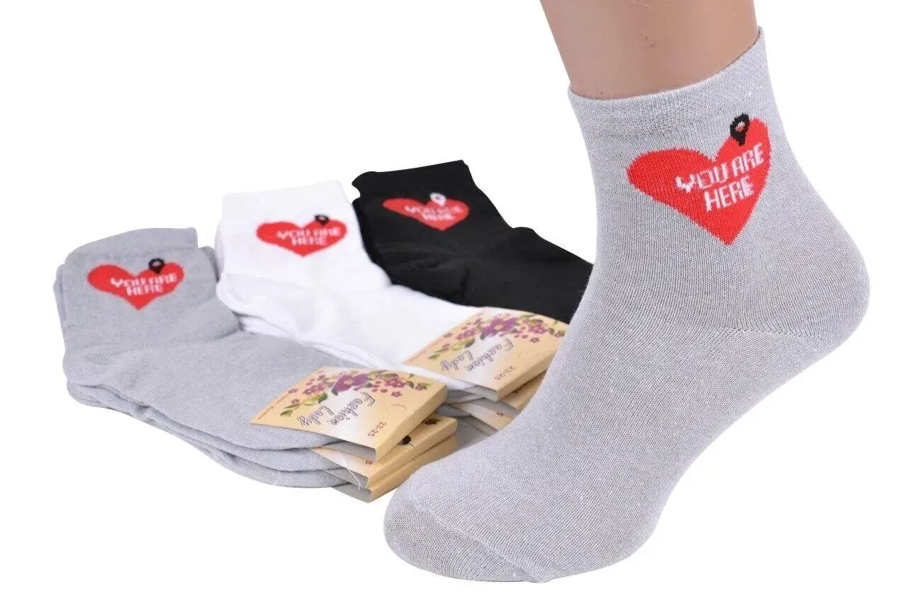 Шкарпетки жіночі з малюнком бавовна